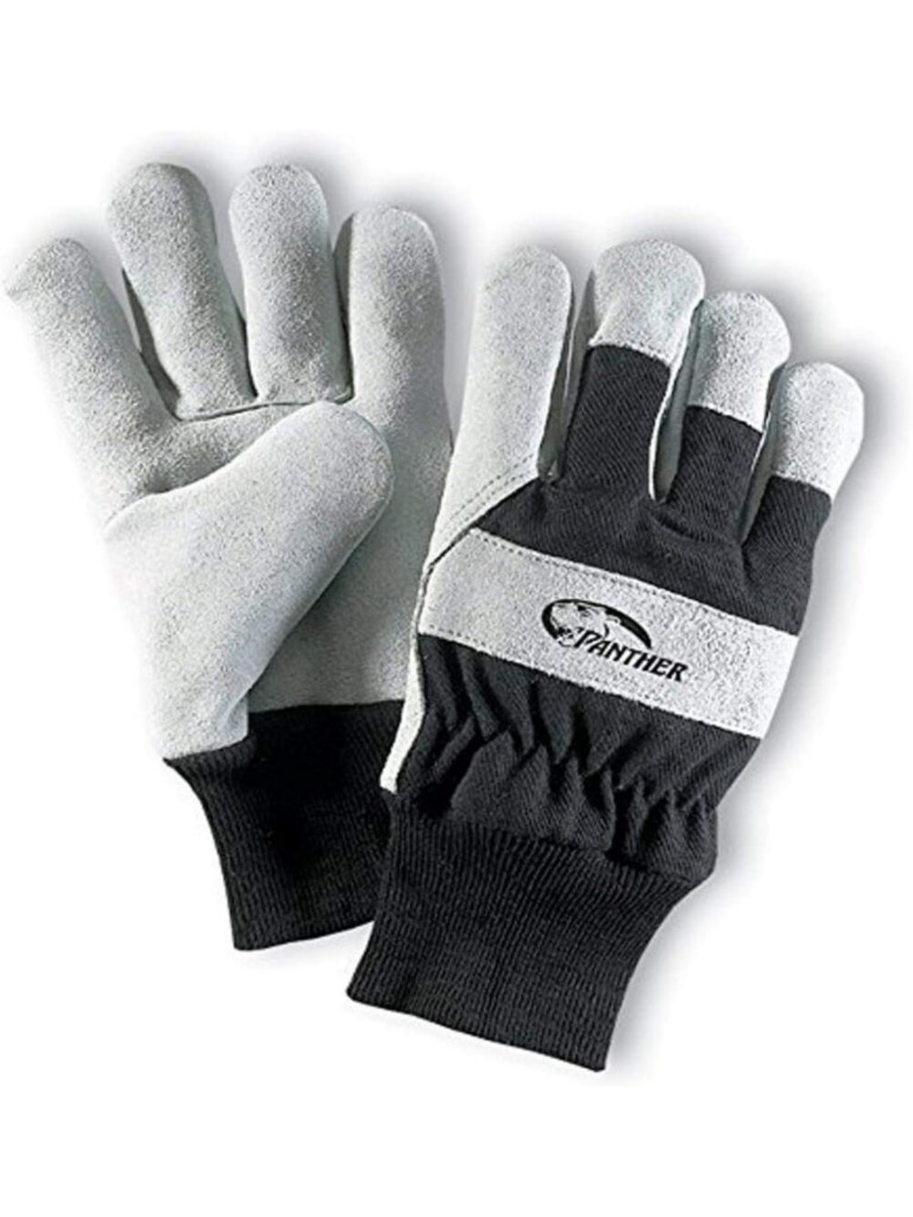 Heavy-Duty Leather Palm Work Gloves with Safety Cuff - 12 Pack, Durable